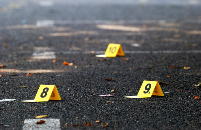 Crime,Evidence,Markers,On,Asphalt