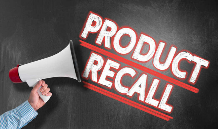 shutterstock_1411356206.jpg featured image Megaphone and Product Recall text on chalkboard.