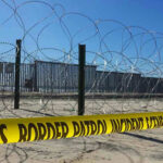 Trump UNLEASHES Heat-Based Border Weapon Plan Border patrol tape and barbed wire fence