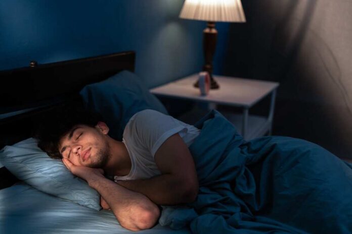 A young man sleeping peacefully