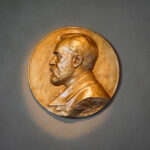 Bronze relief plaque depicting a historical figure in profile