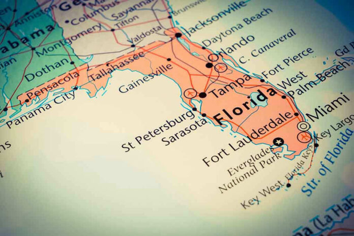 Map highlighting Floridas major cities and roads.