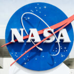 NASA logo displayed prominently against a blue background