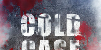 Cold Case text with red splatters and smoke.