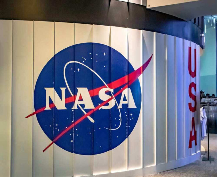 NASA sign with USA in the background.
