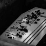 Two-Time Champ Dead at 43 Coffin with flowers inside a dark burial plot.