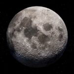 A detailed view of the moon against a black background
