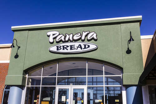 Exterior view of a Panera Bread restaurant