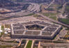 Aerial view of the Pentagon surrounded by roads