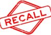 Red stamp with the word 'RECALL' inside a diamond shape