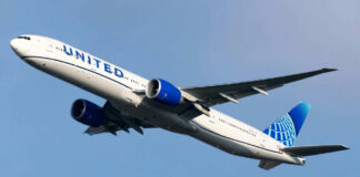 Airplane flying in clear blue sky daytime