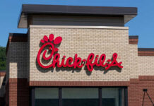 Chick-fil-A Sabbath Controversy Erupts Chick-fil-A restaurant sign on a brick building