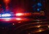 Teen’s Fatal Stunt – Shocking! Close-up of a police car's emergency lights at night