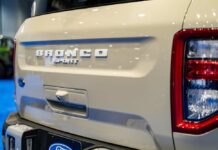 Ford’s Bold Bronco Leap: Is This the Ultimate Off-Roader? Rear view of a Ford Bronco Sport showcasing its branding