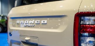 Rear view of a Ford Bronco Sport showcasing its branding
