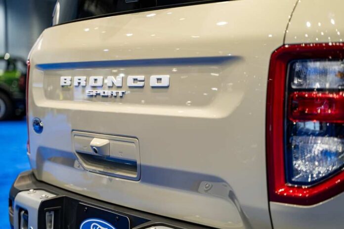 Rear view of a Ford Bronco Sport showcasing its branding