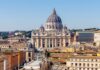 Pope’s AI Warning: War Machines on the Loose? St. Peter's Basilica in Rome with a clear blue sky