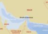 Map showing the Strait of Hormuz and surrounding countries