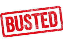 BUSTED: FBI Arrests Most Wanted Fraudster Red Busted stamp on white background