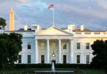 White House Insider Bets Rattle Trump World The White House with Washington Monument in background.
