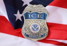 Wrong Man Killed — DHS Admits Shocking Mistake ICE officer badge placed on an American flag