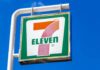 7-Eleven storefront with illuminated sign and window display