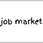 Shock Jobs Miss, Vanishing Workers Revealed Handwritten phrase 'job market' on a white background