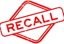 Huge Beef Recall After Border Miss Red stamp with the word 'RECALL' inside a diamond shape