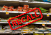 3,200 Pounds Gone — What Inspectors Found Recall notice over grocery store shelves.