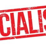 Bold red text reading 'SOCIALISM' on a white background