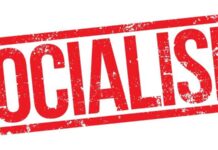 Bold red text reading 'SOCIALISM' on a white background