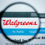 Magnifying glass highlighting Walgreens website header logo