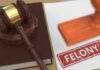 Hotel Habitat Horror Caught On Camera Judge's gavel on book beside paper stamped felony