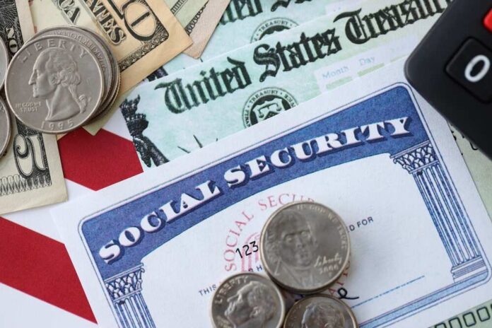 American,Us,Dollars,Money,Bills,,Social,Security,Number,Card,And A collection of financial documents including a Social Security card, cash, and coins