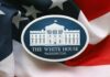 Five-Day White House Meltdown White House emblem on an American flag background