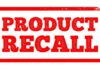 Product recall notice in bold red stamp style text