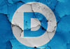 DHS BOMBSHELL: Democrat Targeted Democratic Party logo on a cracked, peeling surface.